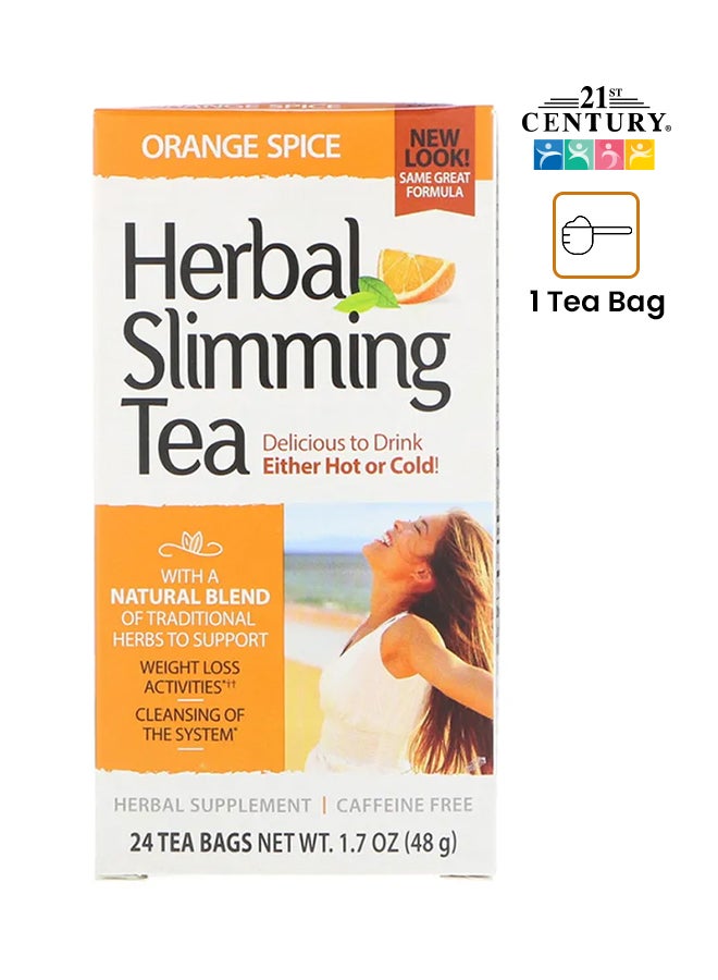 القرن الحادي والعشرون شاي التخسيس العشبي بنكهة البرتقال والتوابل، 24 كيس شاي، 1.7 أونصة (48 جم) - Image 1